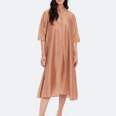 High Neck Midi Tent Dress