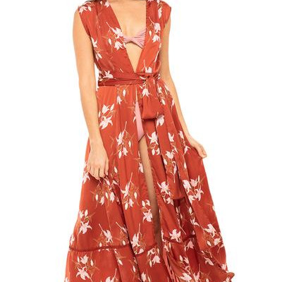 Audrey Sleeveless Duster - Rust Lily