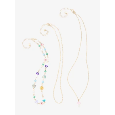 Mushroom Butterfly Beads Necklace Set