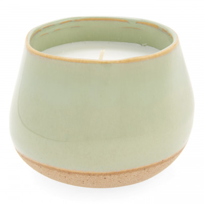 Anthropologie Home Mediterranean Amber & Citron Ceramic Dip Dye Candle, Size One Size - Green