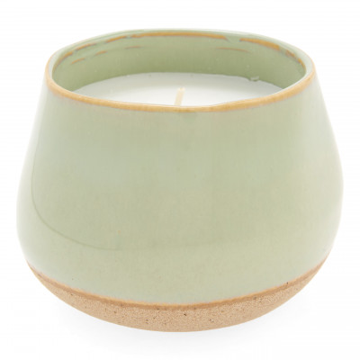 Anthropologie Home Mediterranean Amber & Citron Ceramic Dip Dye Candle