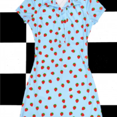 SWEET LORD O'MIGHTY! STRAWBERRY COLLARED DRESS
