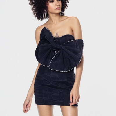 Celeste Moire Bow Dress
