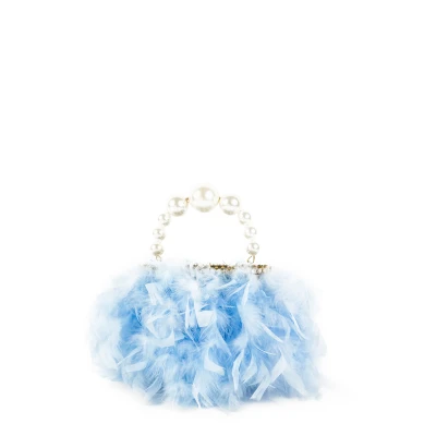 Rosantica Holli Feather Top Handle Bag in Light Blue at Nordstrom