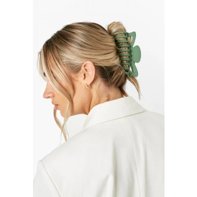 Womens Large Sage Matte Hair Claw Clip - Green - One
