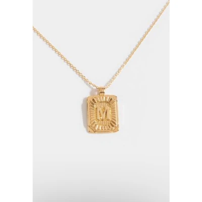 initial ID tag pendant necklace