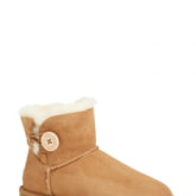 Womens UGG Mini Bailey Button Ii Genuine Shearling Boot