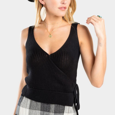 Kailey Surplice Sweater Tank Top