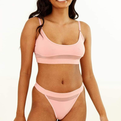 Pink Mesh Bra & Thong