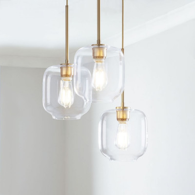 Sculptural Glass 3-Light Chandelier