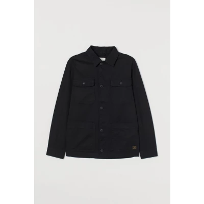 H & M - Twill Shirt Jacket - Black