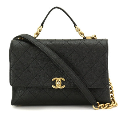 Chanel Matelasse 2Way Chain Shoulder Hand Bag Cavier Skin Leather 90093638.