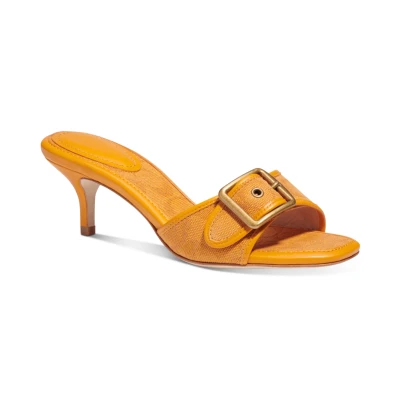 Coach Womens Margot Kitten-Heel Slide Sandals Womens Shoes