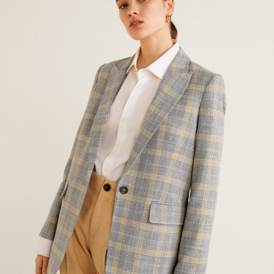 Check structured blazer