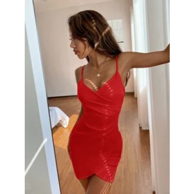 Surplice Front Fitted Dress