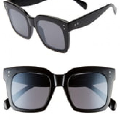 Womens Bp. 49Mm Square Sunglasses - Black