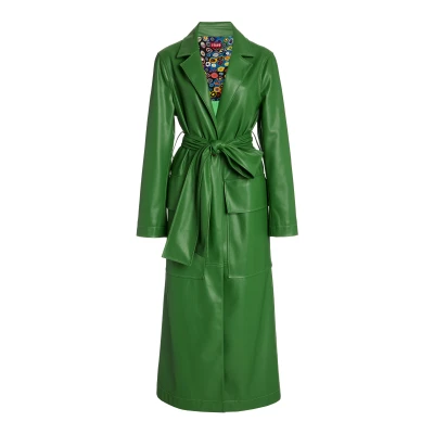 Staud Ashley Vegan Leather Long Lined Coat