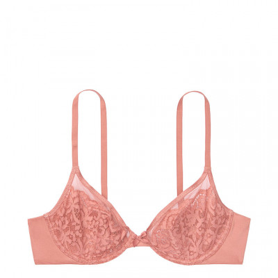 Lace Trim Unlined Demi Bra