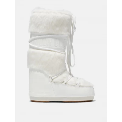 ICON WHITE FAUX-FUR BOOTS | Moon BootÂ® Official Store