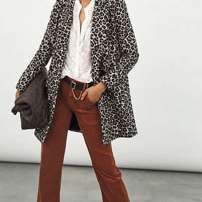Gianna Longline Leopard Blazer By Anthropologie in Assorted