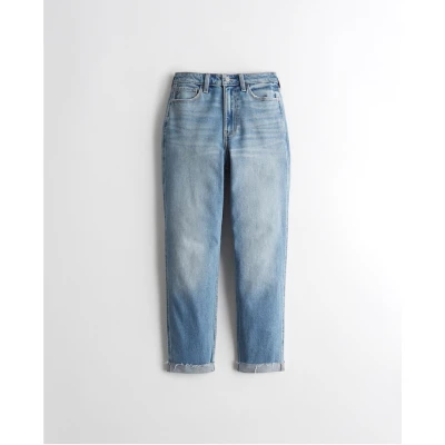 ULTRA HIGH-RISE MEDIUM WASH MOM JEANS