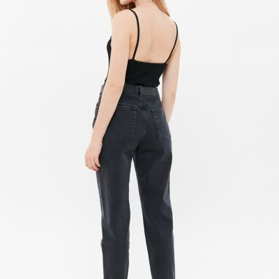 BDG Petite High-Waisted Mom Jean - Washed Black - Black 32 at Urban Outfitters
