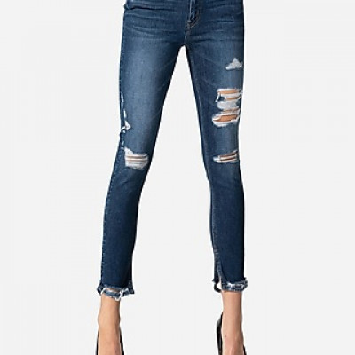 Flying Monkey High Waisted Distressed Skinny Ankle Jeans, Womens Size:31