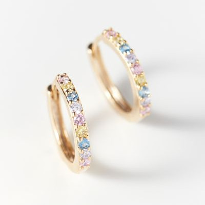 Rhinestone Huggie Hoop Earring