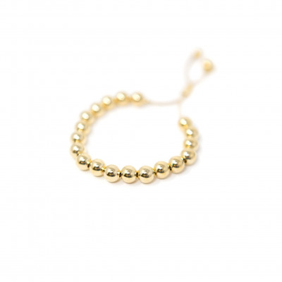 Gold Beaded Adjustable Bracelet