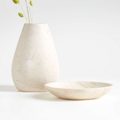 Lilloo Marble Vase And Plate