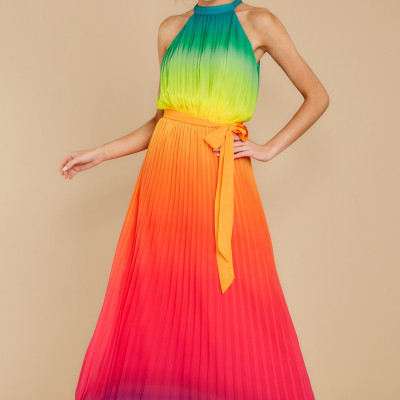 Walk Your Talk Rainbow Maxi Dress