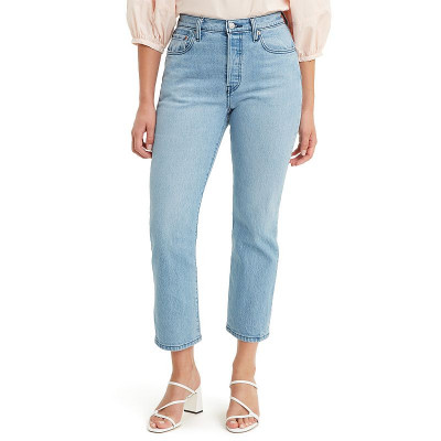 Womens Levis 501 Original Crop Jeans, Size: 27(US 4)Medium, Light Blue