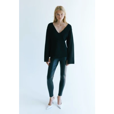 Coated Crease-front Leggings