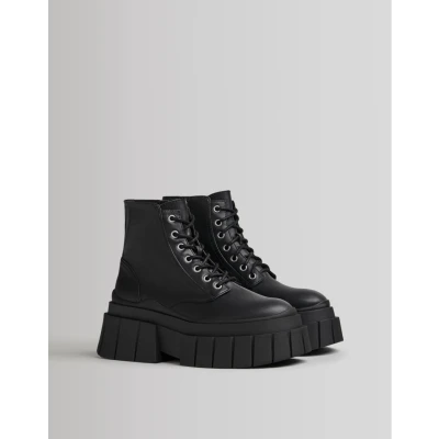 Lace-up Boots with Textured Sole