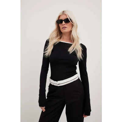 Contrast Binding Deep Back Top