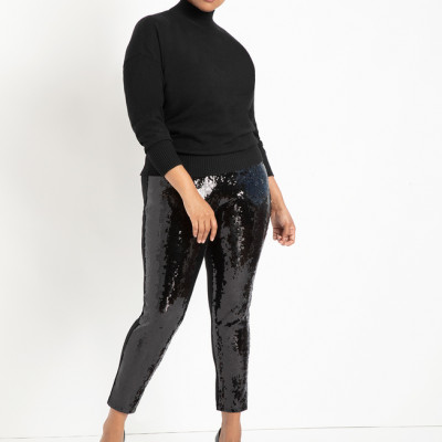 Miracle Flawless Legging with Sequin Front - Black