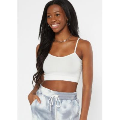White Bungee Strap Seamless Crop Top