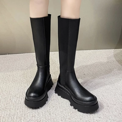 Minimalist Platform Knee Boots