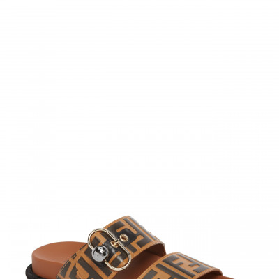 Womens Fendi Pearland Logo Slide Sandal