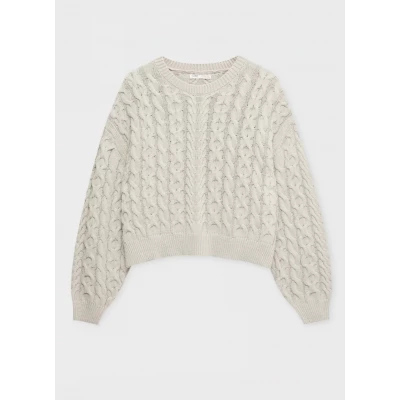 Cable-knit sweater with a round neck - PULL&BEAR