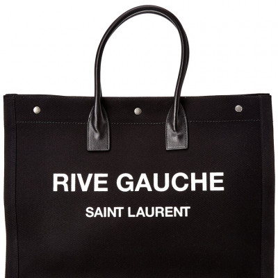 Saint Laurent Noe Rive Gauche Canvas & Leather Tote