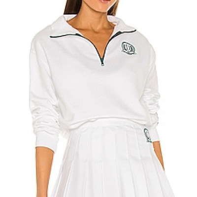 DANZY x REVOLVE Tennis Half-Zip Crew in White | REVOLVE