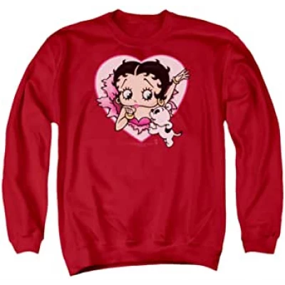 Amazon.com: Betty Boop I Love Betty Unisex Adult Crewneck Sweatshirt for Men and Women : Clothing, Shoes &amp; Jewelry