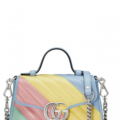 Gucci Small Gg 2.0 Matelasse Leather Top Handle Bag - None