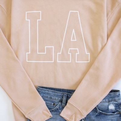 LA Block Peach Graphic Sweatshirt