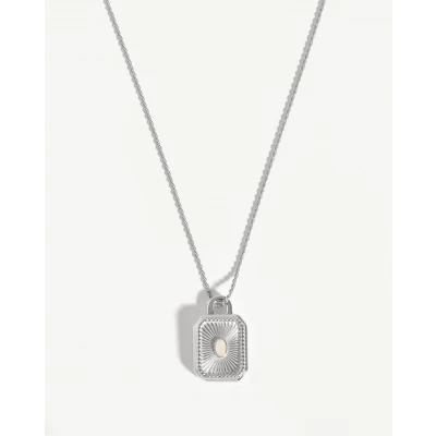 Engravable Square Locket Rope Necklace