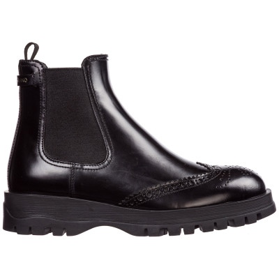 Womens leather ankle boots booties brogue