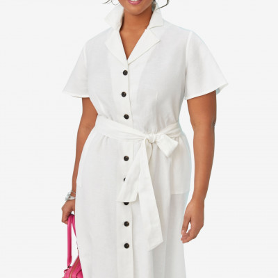 Button Down Linen Shirtdress