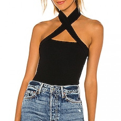 NBD Yvette Halter Top in Black