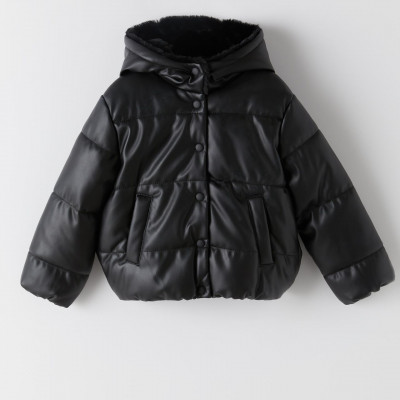 Faux Leather Padded Jacket
